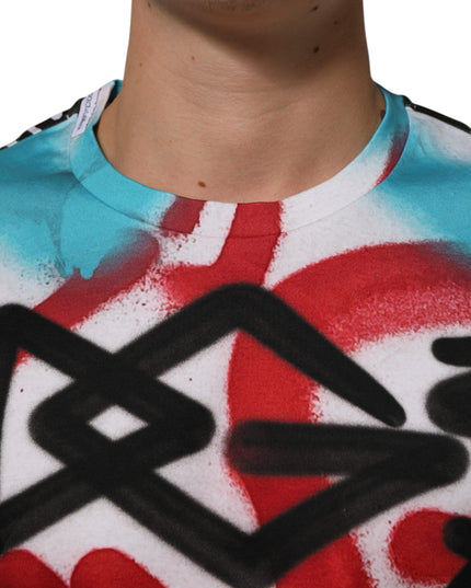 Dolce & Gabbana White Graffiti Crew Neck Short Sleeves T-shirt