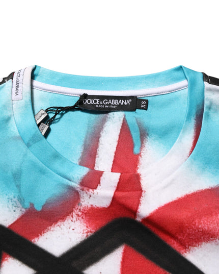 Dolce & Gabbana White Graffiti Crew Neck Short Sleeves T-shirt