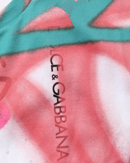 Dolce & Gabbana White Graffiti Crew Neck Short Sleeves T-shirt
