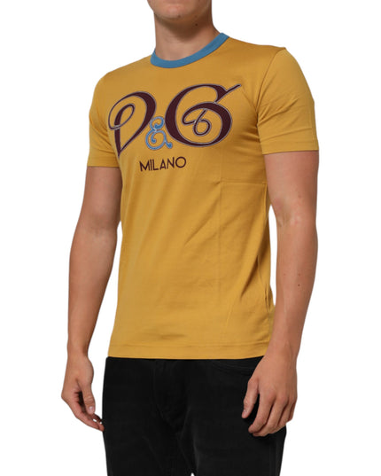 Dolce & Gabbana Yellow Logo Crew Neck Short Sleeves T-shirt
