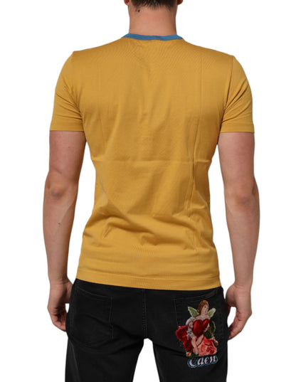 Dolce & Gabbana Yellow Logo Crew Neck Short Sleeves T-shirt