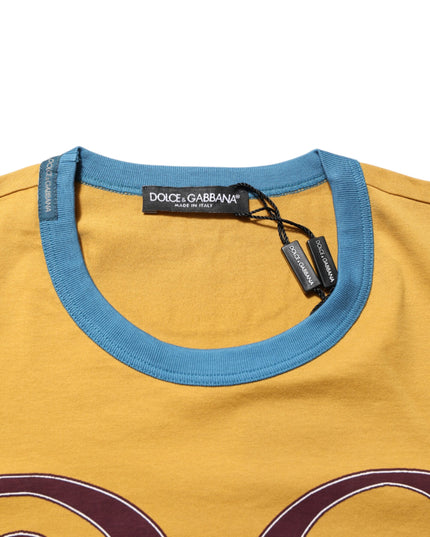 Dolce & Gabbana Yellow Logo Crew Neck Short Sleeves T-shirt