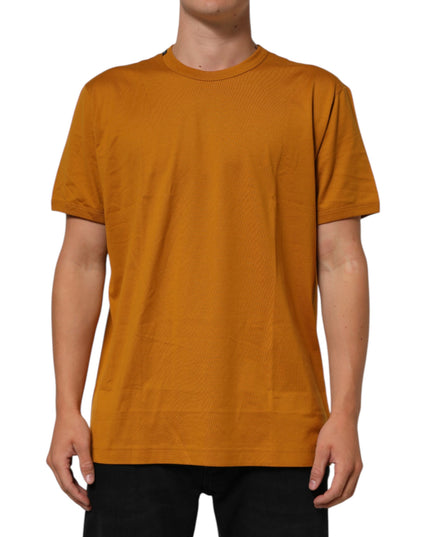 Dolce & Gabbana Golden Brown Crew Neck Short Sleeve T-shirt