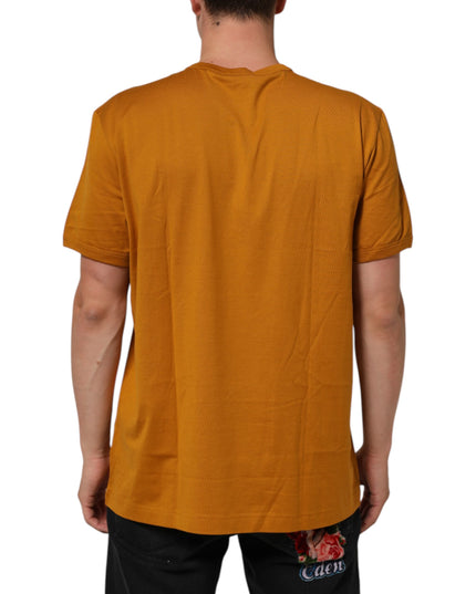 Dolce & Gabbana Golden Brown Crew Neck Short Sleeve T-shirt