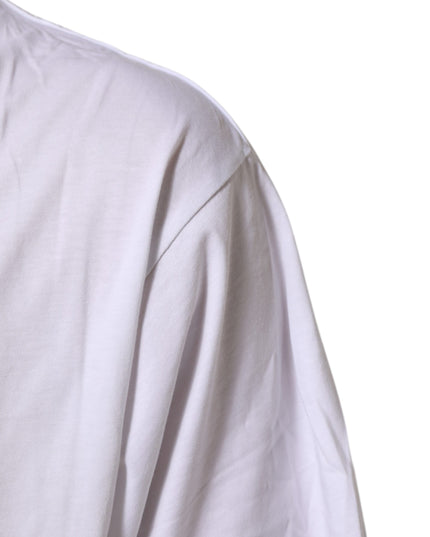 Dolce & Gabbana White Graphic Print Cotton Crew Neck T-shirt