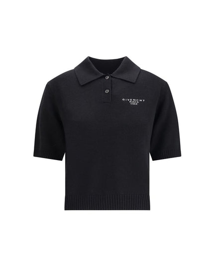 Givenchy Black Wool Polo Shirt