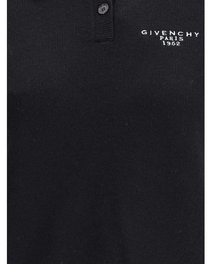 Givenchy Black Wool Polo Shirt