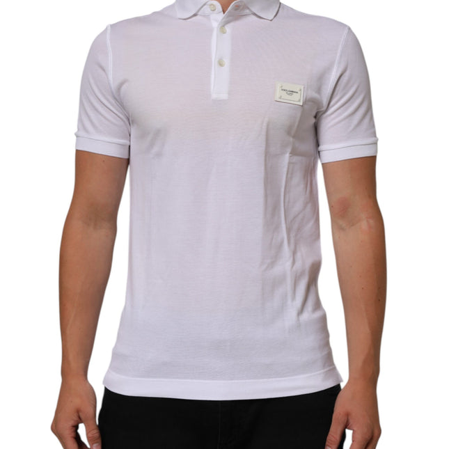 Dolce & Gabbana White Collared Short Sleeves Polo Men T-shirt