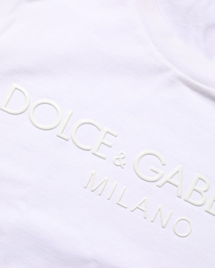 Dolce & Gabbana White Cotton Crew Neck Short Sleeves T-shirt