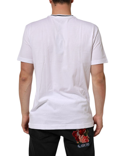 Dolce & Gabbana White Sacred Heart Short Sleeve Men T-shirt