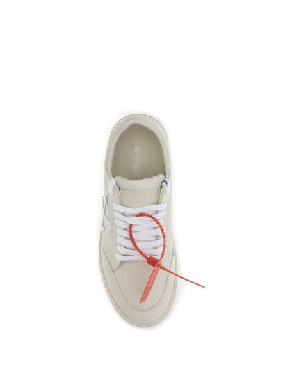Off-White Beige Leather Low Top Sneakers
