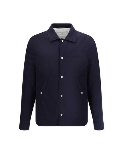 Brunello Cucinelli Blue Nylon Full-Length Jacket