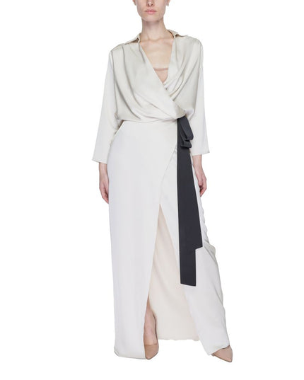 Sandro Ferrone Beige Polyester Long Dress