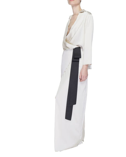 Sandro Ferrone Beige Polyester Long Dress