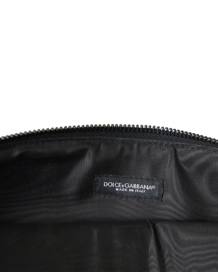 Dolce & Gabbana Multicolor Leopard Jacquard Logo Plaque Document Briefcase Bag