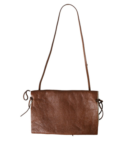 Miu Miu Brown Leather Fur Inner Lining Neck Strap WinterFleece Handwarmer