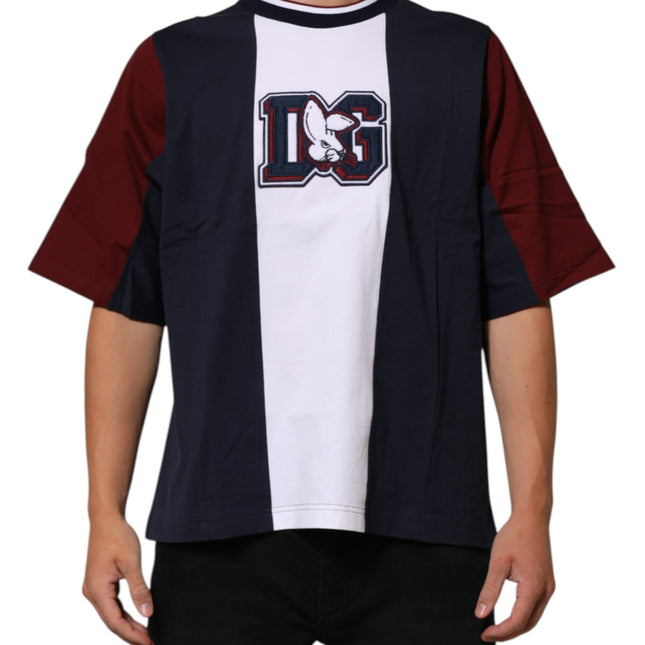 Dolce & Gabbana Multicolor Striped Cotton Men Crew Neck T-shirt
