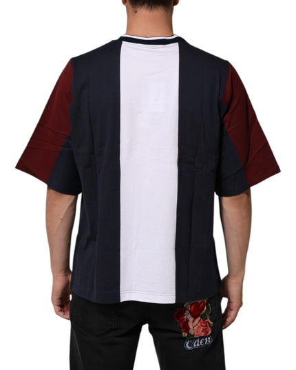 Dolce & Gabbana Multicolor Striped Cotton Men Crew Neck T-shirt