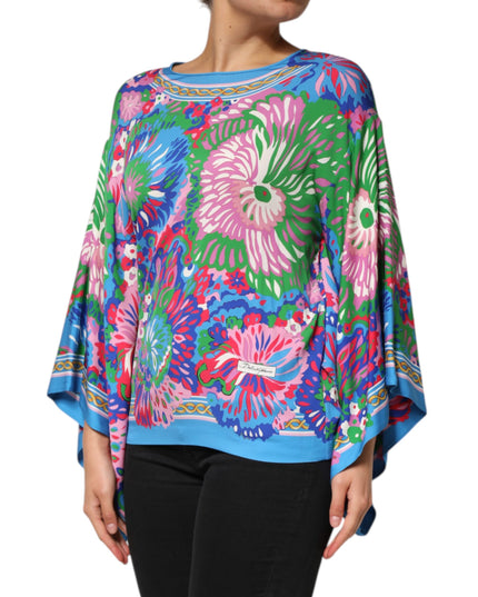 Dolce & Gabbana Multicolor Floral Printed Tunic Blouse Top