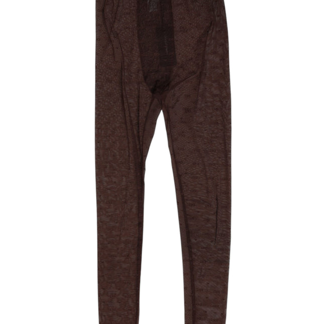 Dolce & Gabbana Brown Nylon Logo Lace Leggings Pants Underwear