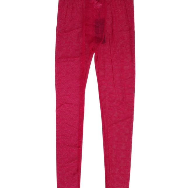 Dolce & Gabbana Fuchsia Nylon Logo Lace Leggings Pants Underwear