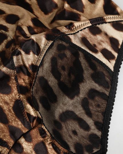 Dolce & Gabbana Multicolor Leopard Silk High Waist Girdle Underwear