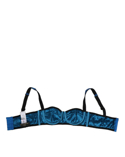 Dolce & Gabbana Blue Sequin Embellished Balconnet Bra Underwear