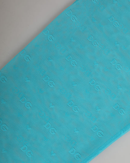 Dolce & Gabbana Light Blue Logo Lace Tight Midi Trouser  Underwear