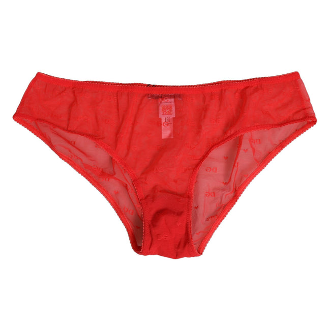 Dolce & Gabbana Red Nylon Sheer Mesh Lace Brief Panty Underwear