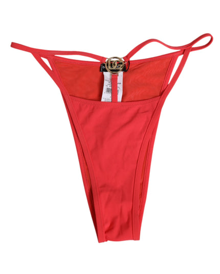 Dolce & Gabbana Red Nylon Stretch Tanga Brief Panty Underwear
