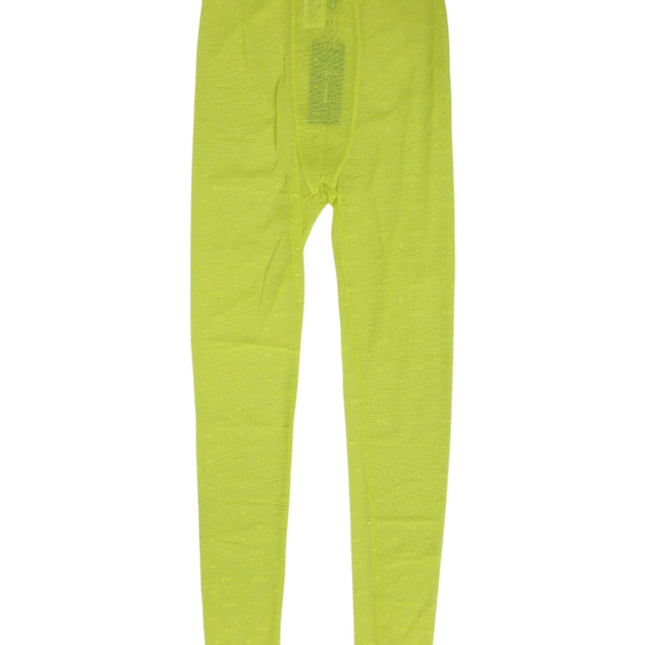 Dolce & Gabbana Neon Green Nylon Logo Lace Leggings Pants Underwear