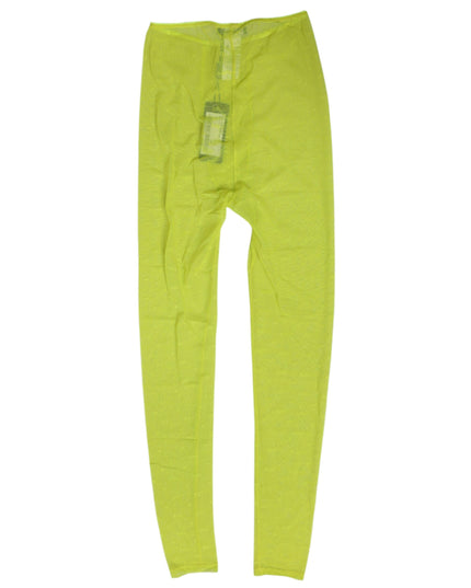 Dolce & Gabbana Neon Green Nylon Logo Lace Leggings Pants Underwear