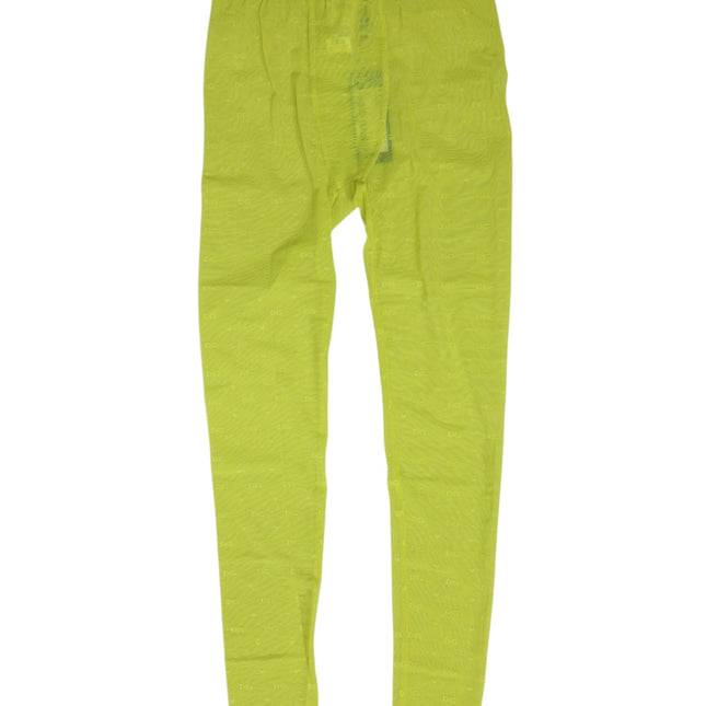 Dolce & Gabbana Neon Green Nylon Logo Lace Leggings Pants Underwear