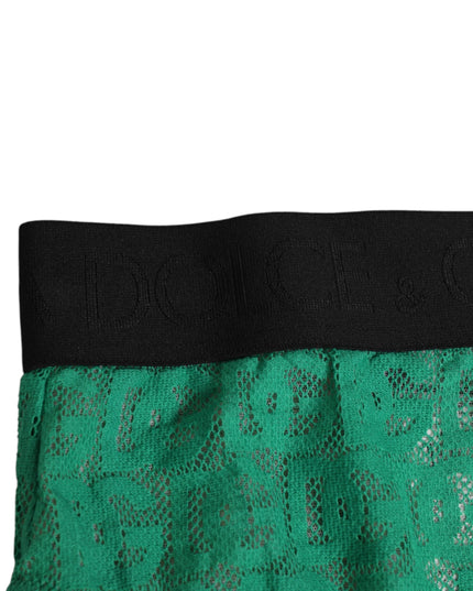 Dolce & Gabbana Green DG Logo Lace High Brief Panty Underwear