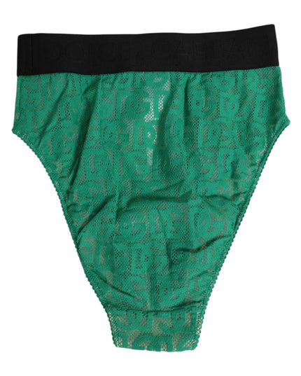 Dolce & Gabbana Green DG Logo Lace High Brief Panty Underwear