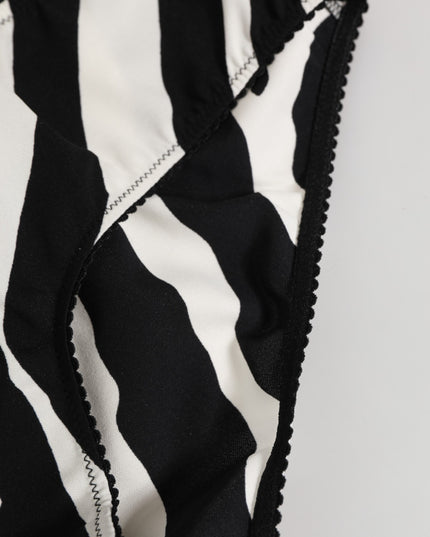 Dolce & Gabbana Black White Zebra Print Slip Briefs Underwear