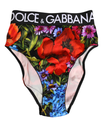 Dolce & Gabbana Multicolor Floral Print High Waist Panty Underwear