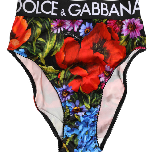 Dolce & Gabbana Multicolor Floral Print High Waist Panty Underwear
