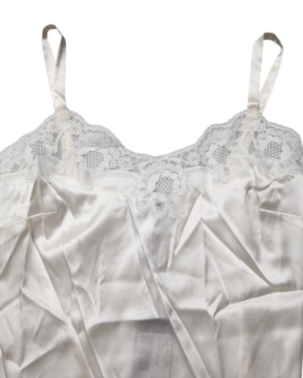 Dolce & Gabbana Off White Floral Lace Tank Lingerie Top Underwear
