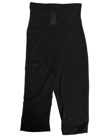 Dolce & Gabbana Black High Waist Tight Midi Trouser Underwear