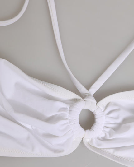 Dolce & Gabbana White Logo Swimsuit 2 Piece Top Bottom Swimwear