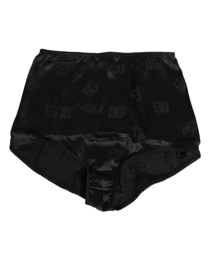 Dolce & Gabbana Black Silk Stretch High Waist Girdle Underwear