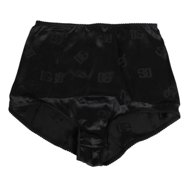 Dolce & Gabbana Black Silk Stretch High Waist Girdle Underwear