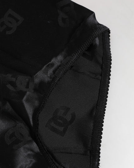 Dolce & Gabbana Black Silk Stretch High Waist Girdle Underwear