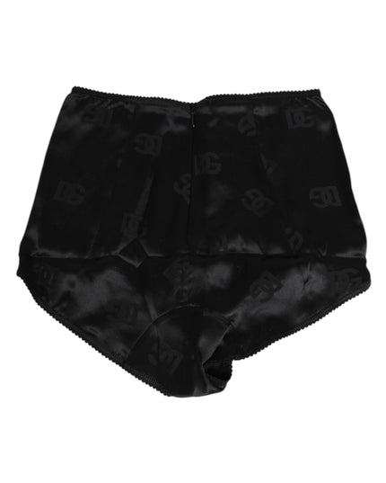 Dolce & Gabbana Black Silk Stretch High Waist Girdle Underwear
