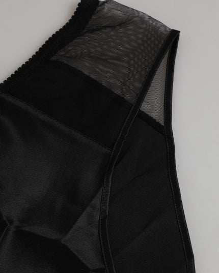 Dolce & Gabbana Black Silk Stretch High Waist Panty Underwear