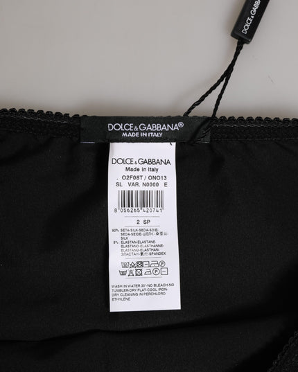 Dolce & Gabbana Black Silk Stretch High Waist Panty Underwear