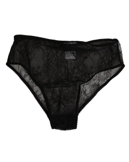 Dolce & Gabbana Black Nylon Stretch High Waist Panty Underwear