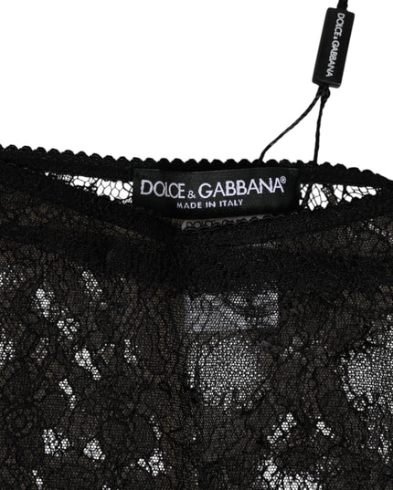 Dolce & Gabbana Black Nylon Stretch High Waist Panty Underwear