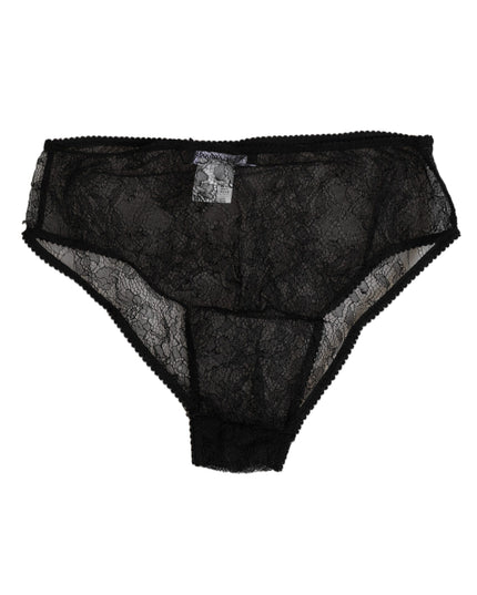 Dolce & Gabbana Black Nylon Stretch High Waist Panty Underwear